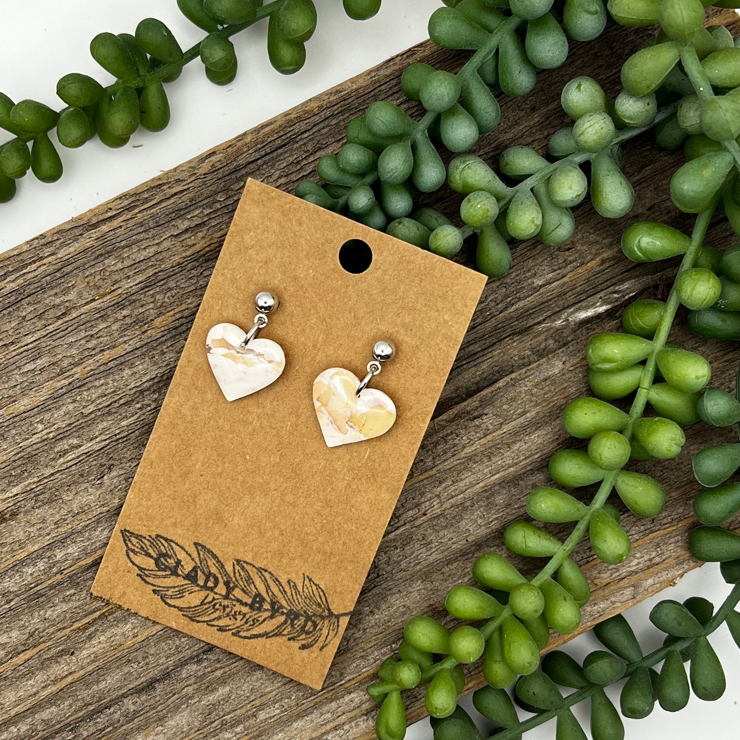 Heart Dangle Studs