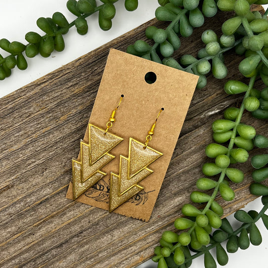 Glitter Gold Geometric Dangles