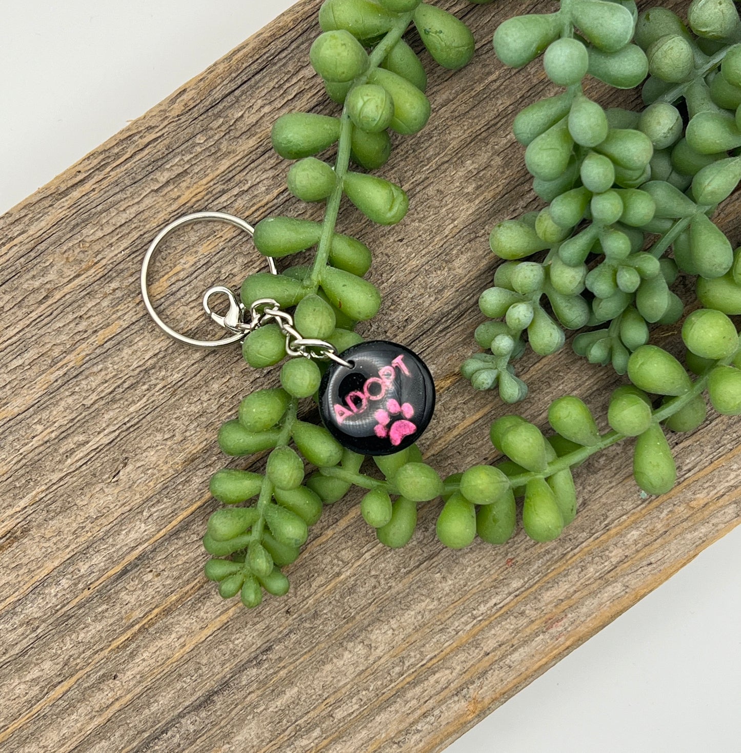 Pink Mica Adopt Keychain