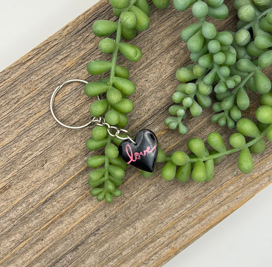 Pink Mica Love Keychain