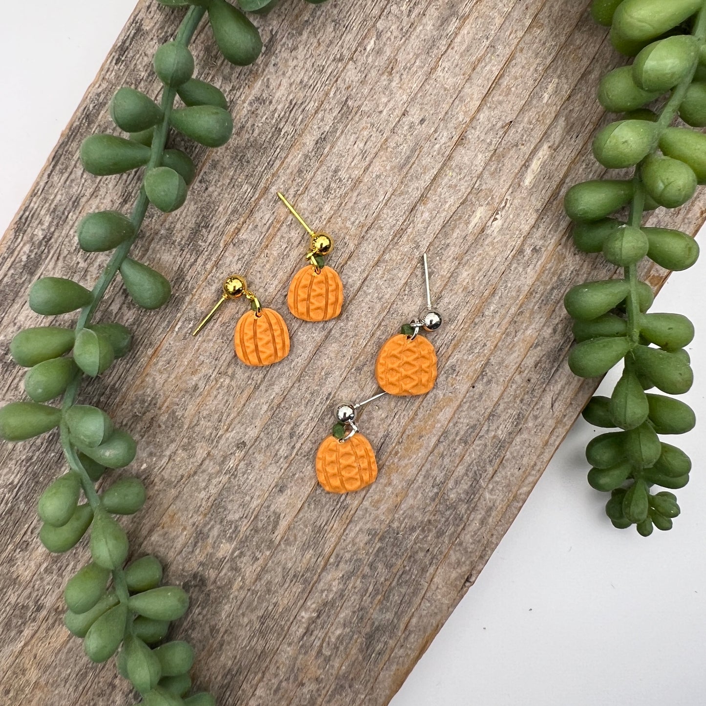 Mini Pumpkin Dangle Studs