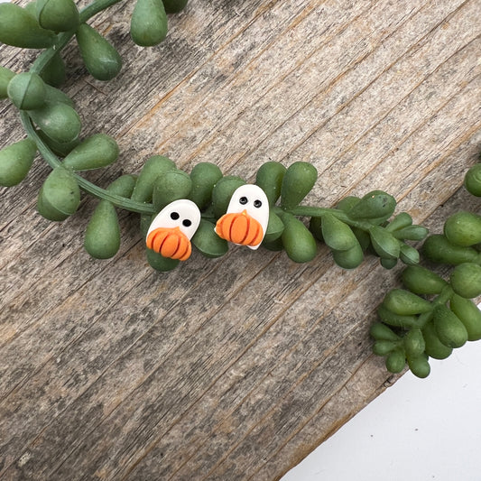 Mini Ghost Pumpkin Studs