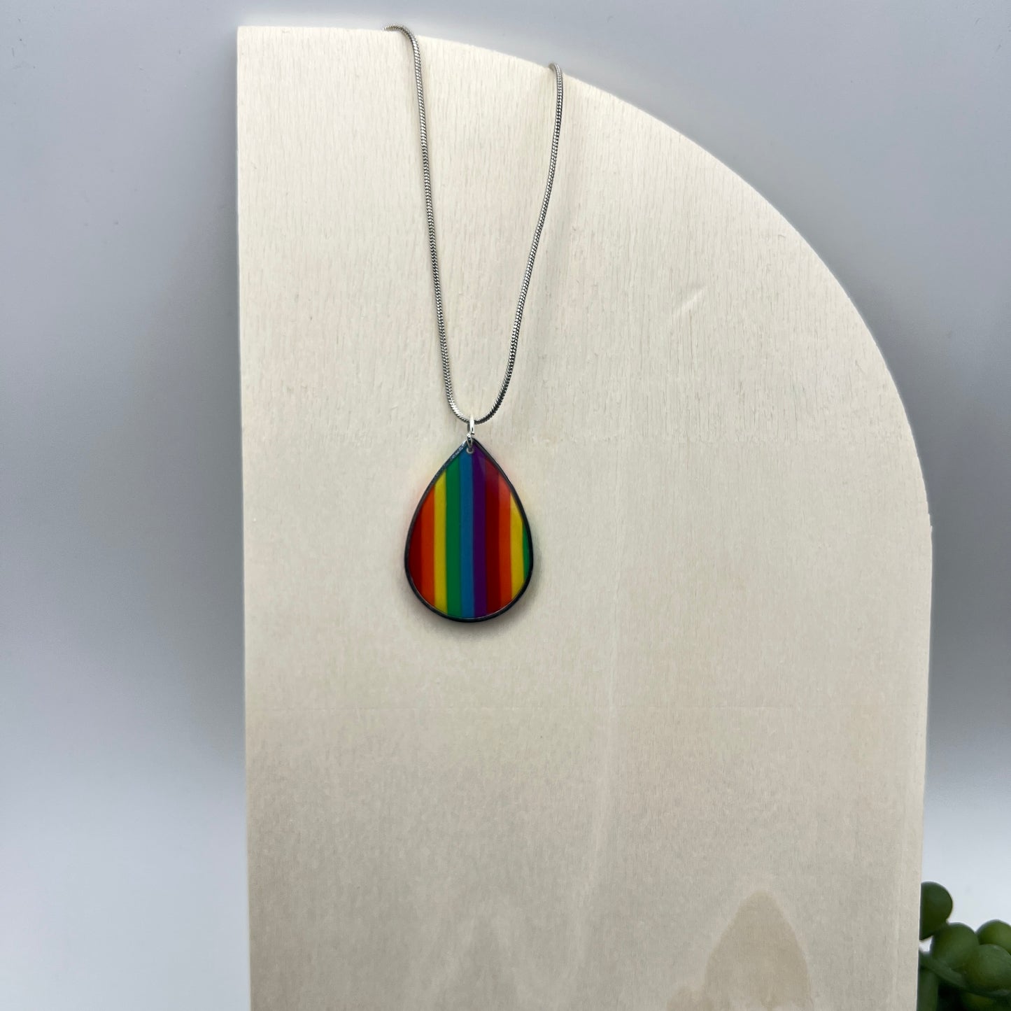 Rainbow Striped Necklace & Earring Set